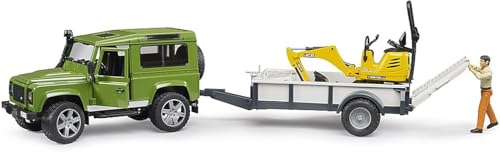 Bruder Land Rover Defender Rigid Drawbar Trailer for Unisex Children Construction Play