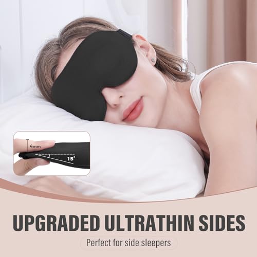 YIVIEW Side Sleeper Sleep Mask - Complete Light Blocking 3D Eye Mask for Women Men, Soft & Breathable, Relaxing Zero Pre
