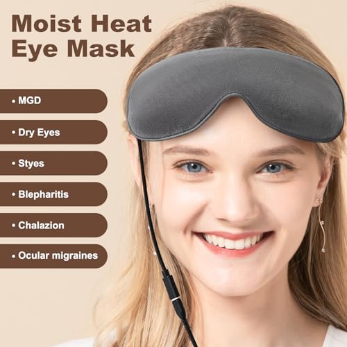 Warm and Moist Heat Eye Mask for Dry Eyes, Stye, Blepharitis, and MGD - Aroma Season (Dark Gray)
| Aroma Season Heated