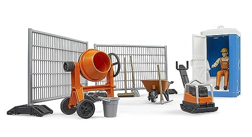 Bruder bworld 62008 Construction Set: Mixer, Railings, Figurines for Kids Ages 3+ | Creative Building Play | 28 Pieces S