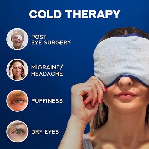 Reusable Cold Eye Mask for Migraines, Headaches, and Puffiness - Bead Ice Face Cold Therapy Compress
| Gel Eye Mask for