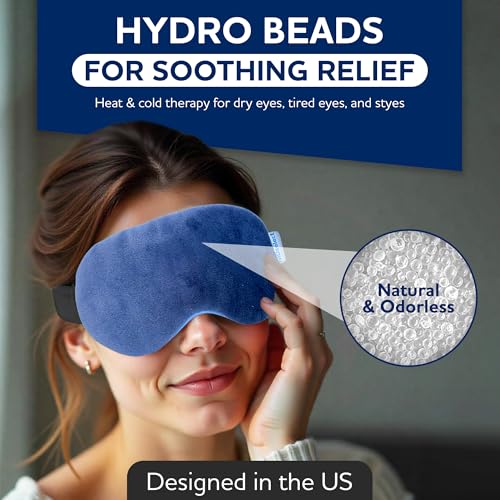 Microwavable & Freezable Hydro Beads Eye Mask for Dry Eyes, Sinus Relief, and Blepharitis