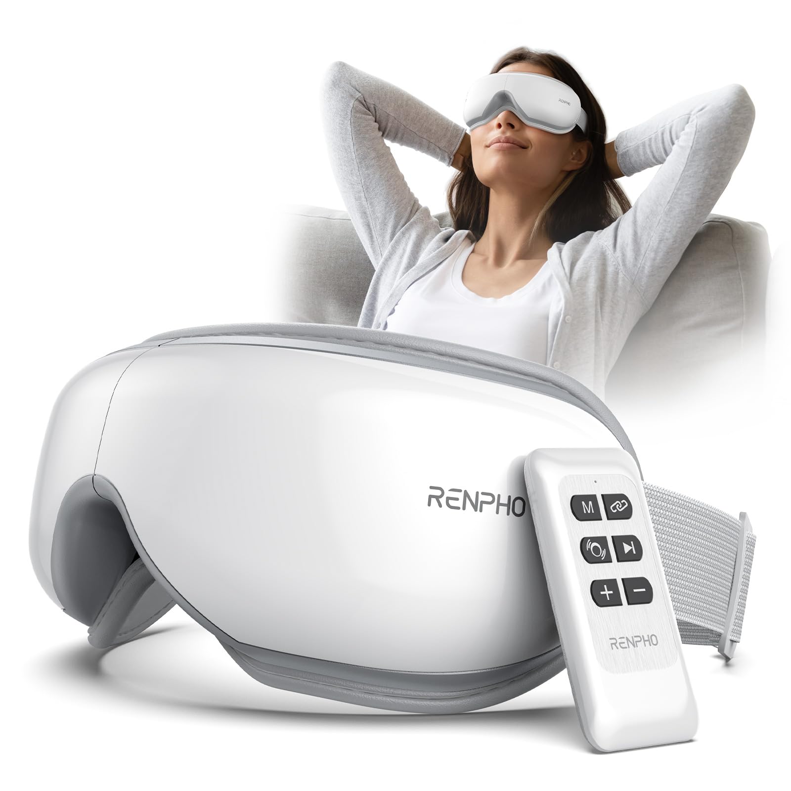 Renpho Eye Massager with RemoteControl, Heat and Compression - Perfect Father's Day and Birthday Gift for Dad and Women