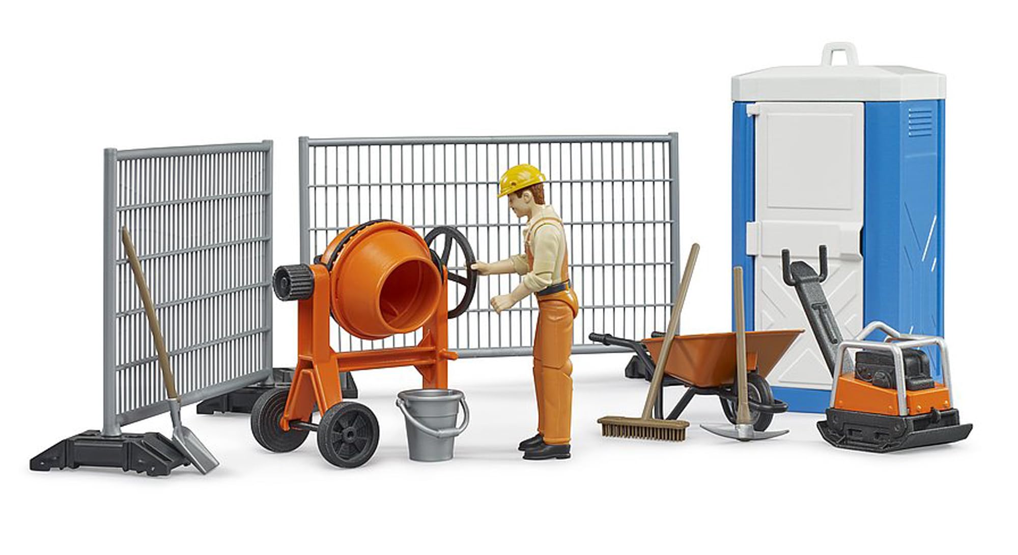 Bruder bworld 62008 Construction Set: Mixer, Railings, Figurines for Kids Ages 3+ | Creative Building Play | 28 Pieces S
