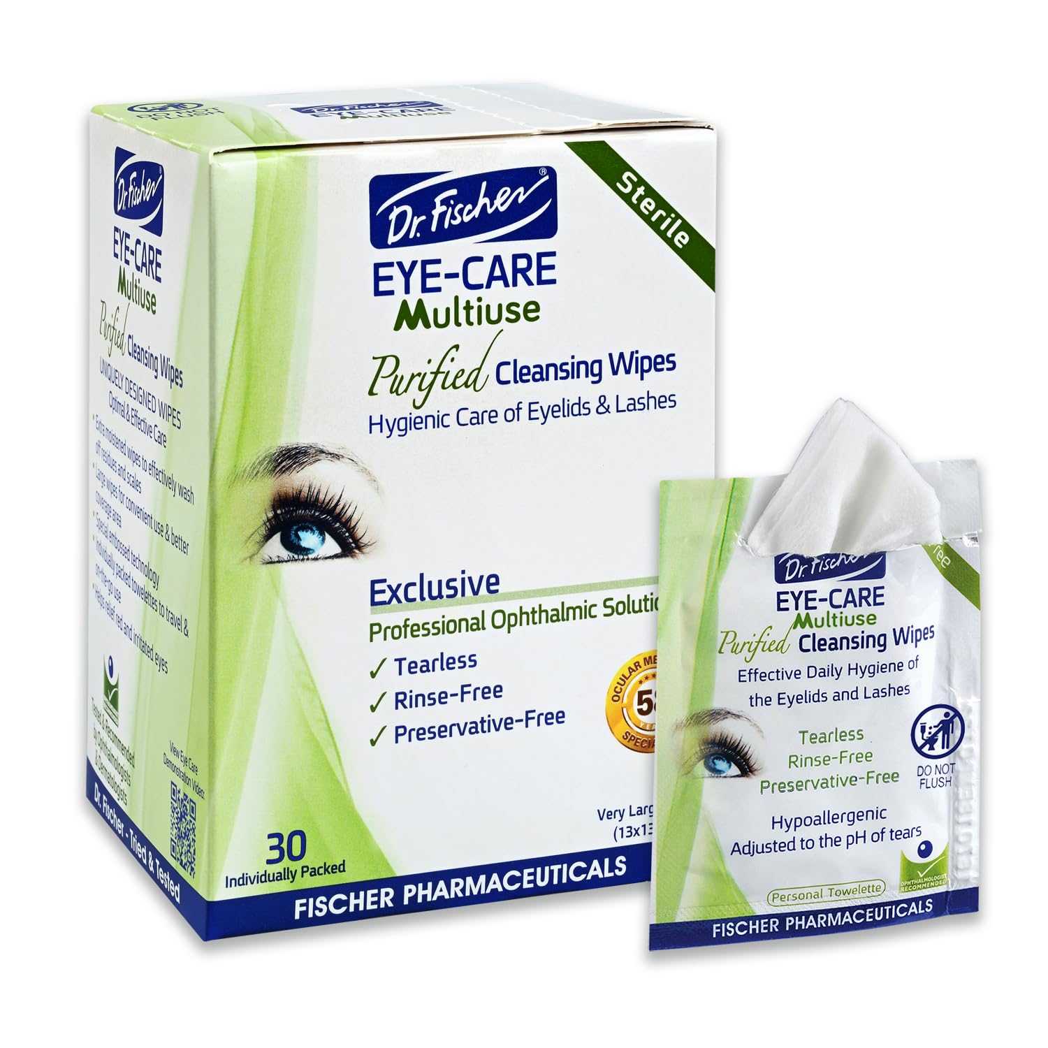 Dr. Fischer Purified Non-Irritating Eye Wipes for Sensitive Skin Cleansing (30)  
Dr. Fischer Hypoallergenic Make-up Rem