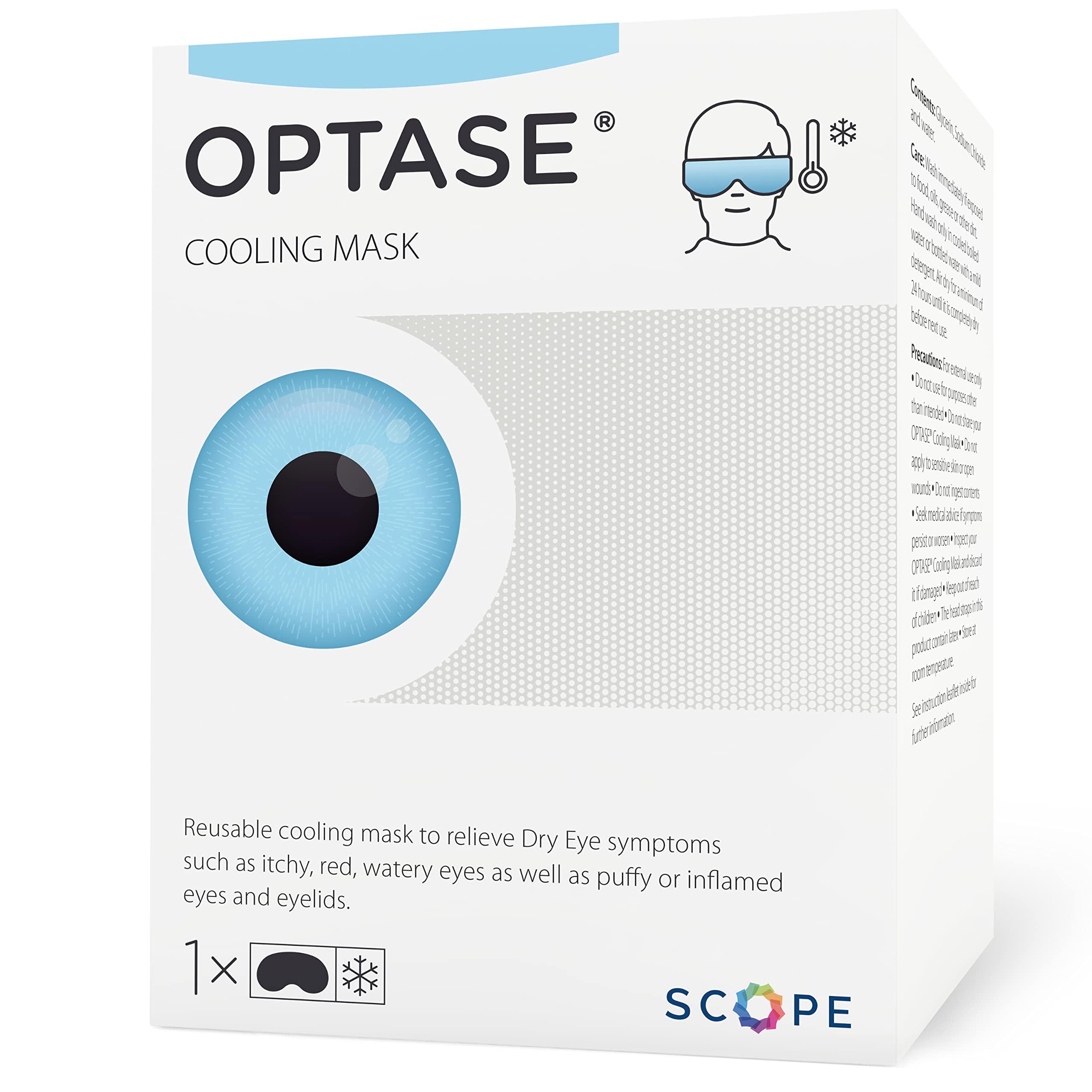 Optase Cooling Mask - Gel Eye Mask for Dry Eyes and Seasonal Inflammation Relief - Cold Compress with Innovative HydroCo